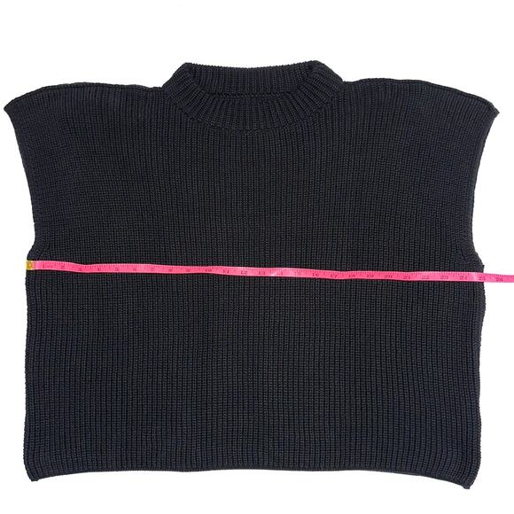 Frank & Eileen Montecito Black Pure Italian Cotton Knit Sweater Vest Size Small - Picture 12 of 13